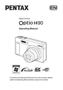 Pentax Optio H90 manual. Camera Instructions.